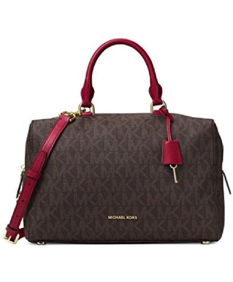 michael kors kirby large satchel brown cherry